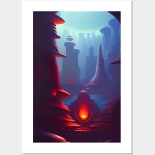 Alien planet landscape Posters and Art